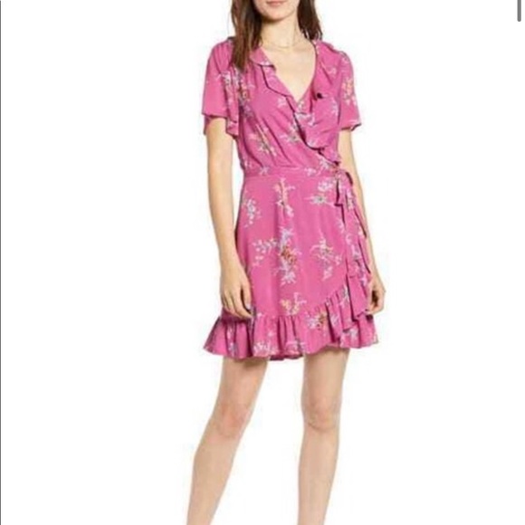 PAIGE Dresses & Skirts - PAIGE – Cardamom Floral Ruffle Wrap Dress